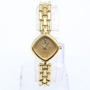 J.B Champion Watch Womens Gold Tone Stainless Steel Classic Quartz Gold Dial